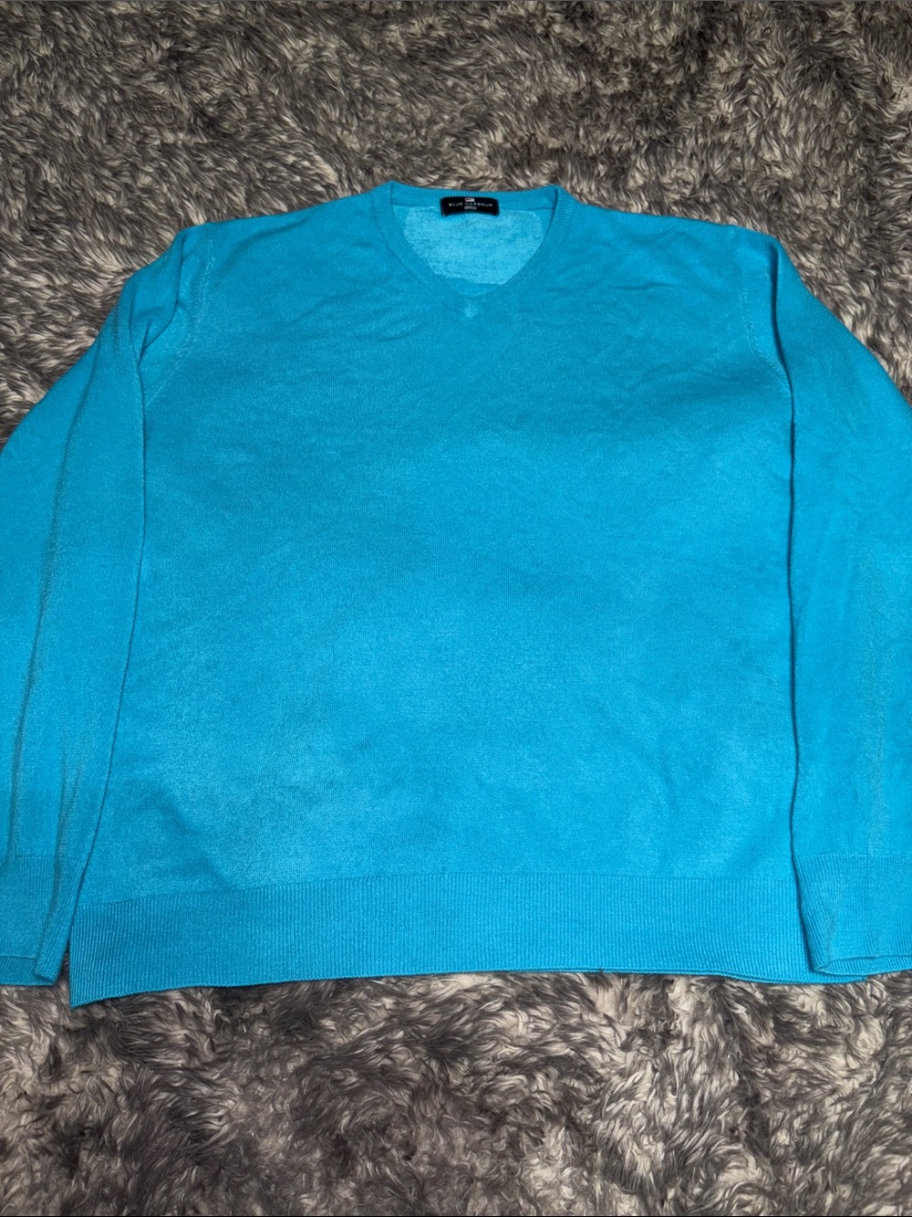 Marks & Spencer Blue Harbour Mens XL Aqua Blue Ultra Soft V-Neck Sweater